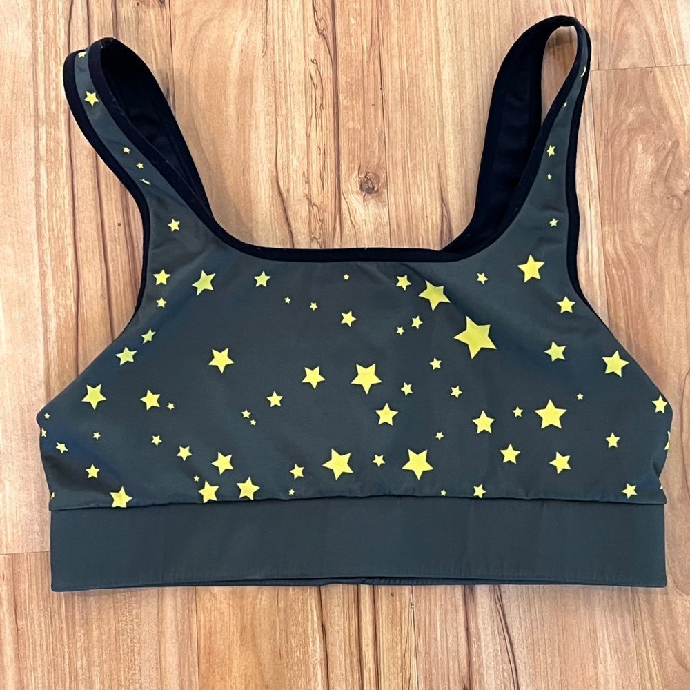 COR sports bra XL green and yellow stars